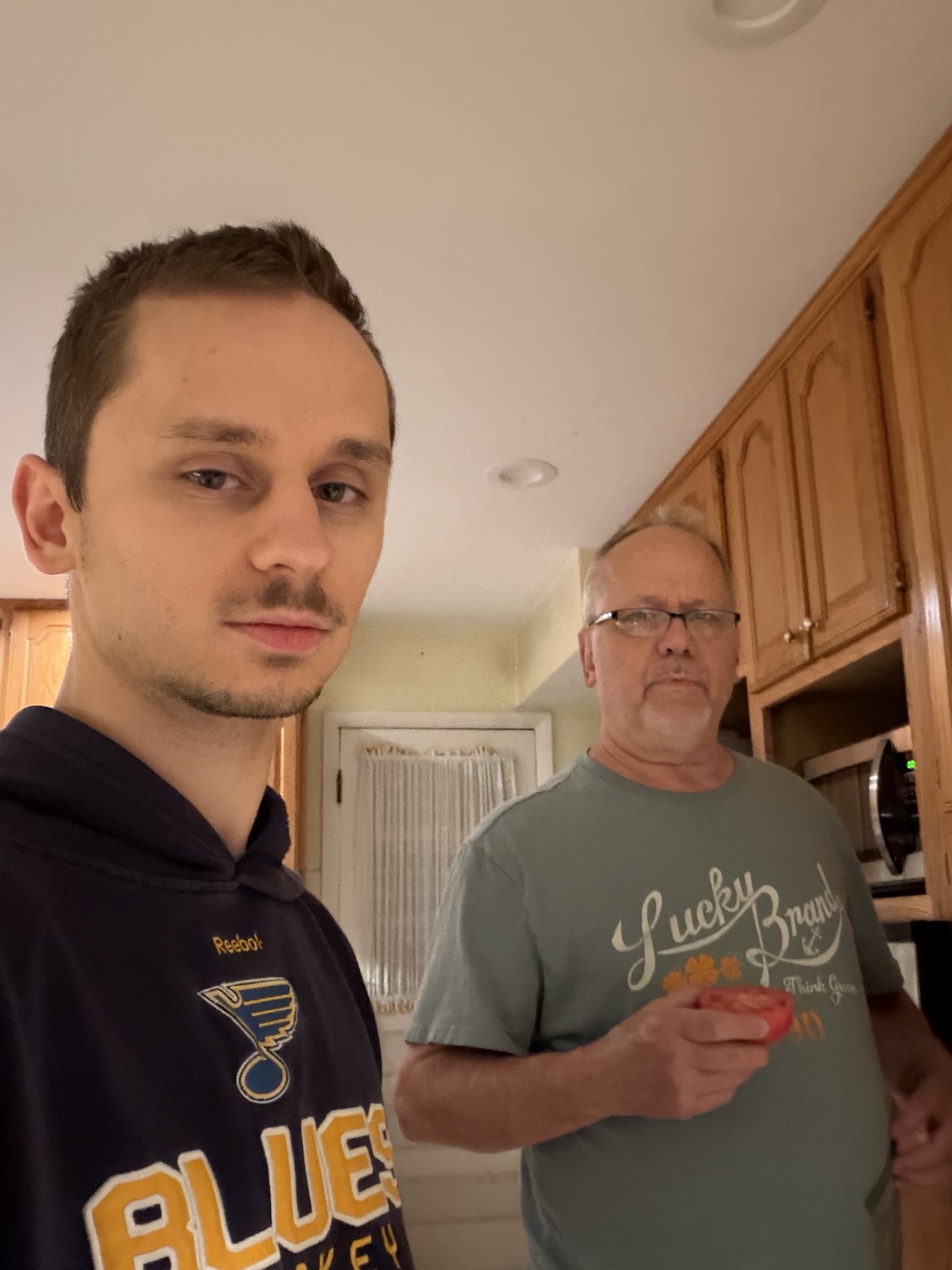 Dad and Billy together in the kitchen